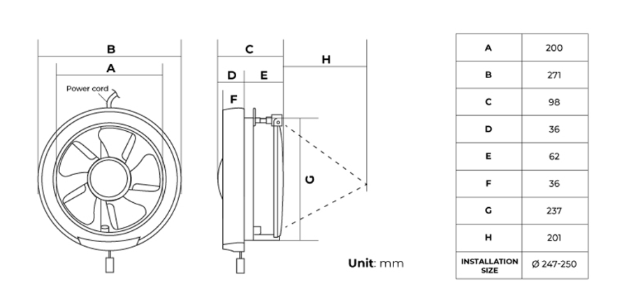 specs 20wud kdk ventilation fan product a1 exhaust fan singapore